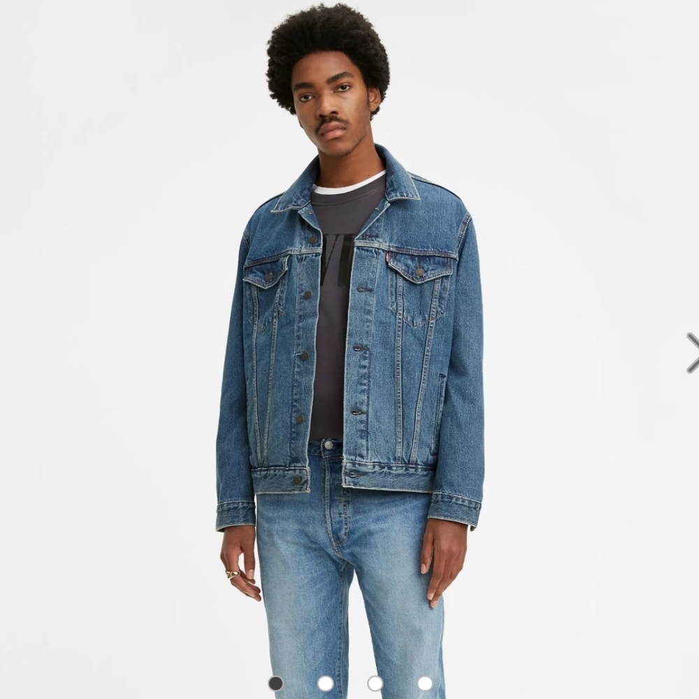 SIGNATURE LEVI STRAUSS GOLD Jacket Men's Size Medium Trucker Jean Denim Coat